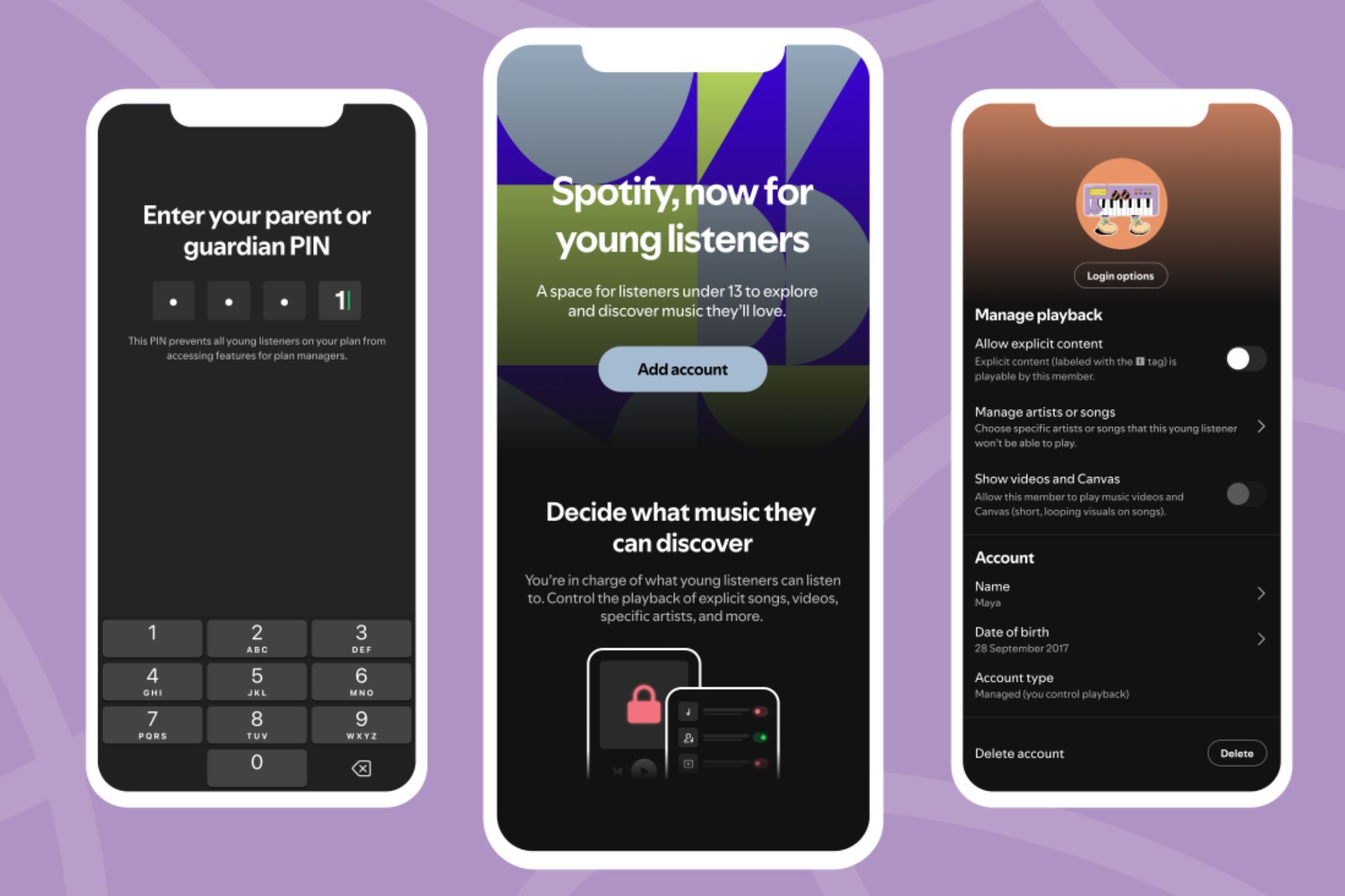 Spotify launches managed accounts to shield parent playlists