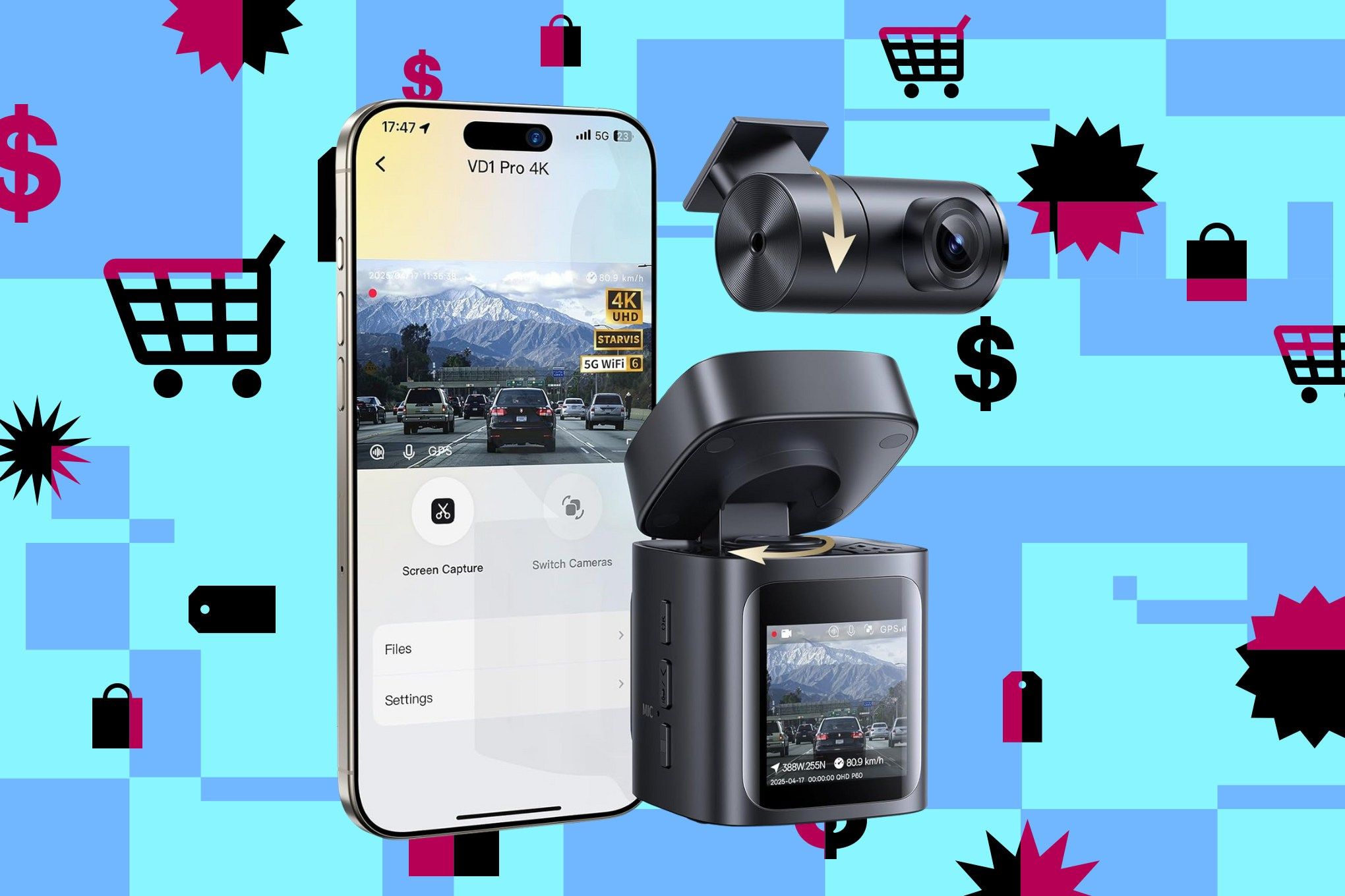 Baseus solar dash cam hits record low at $110