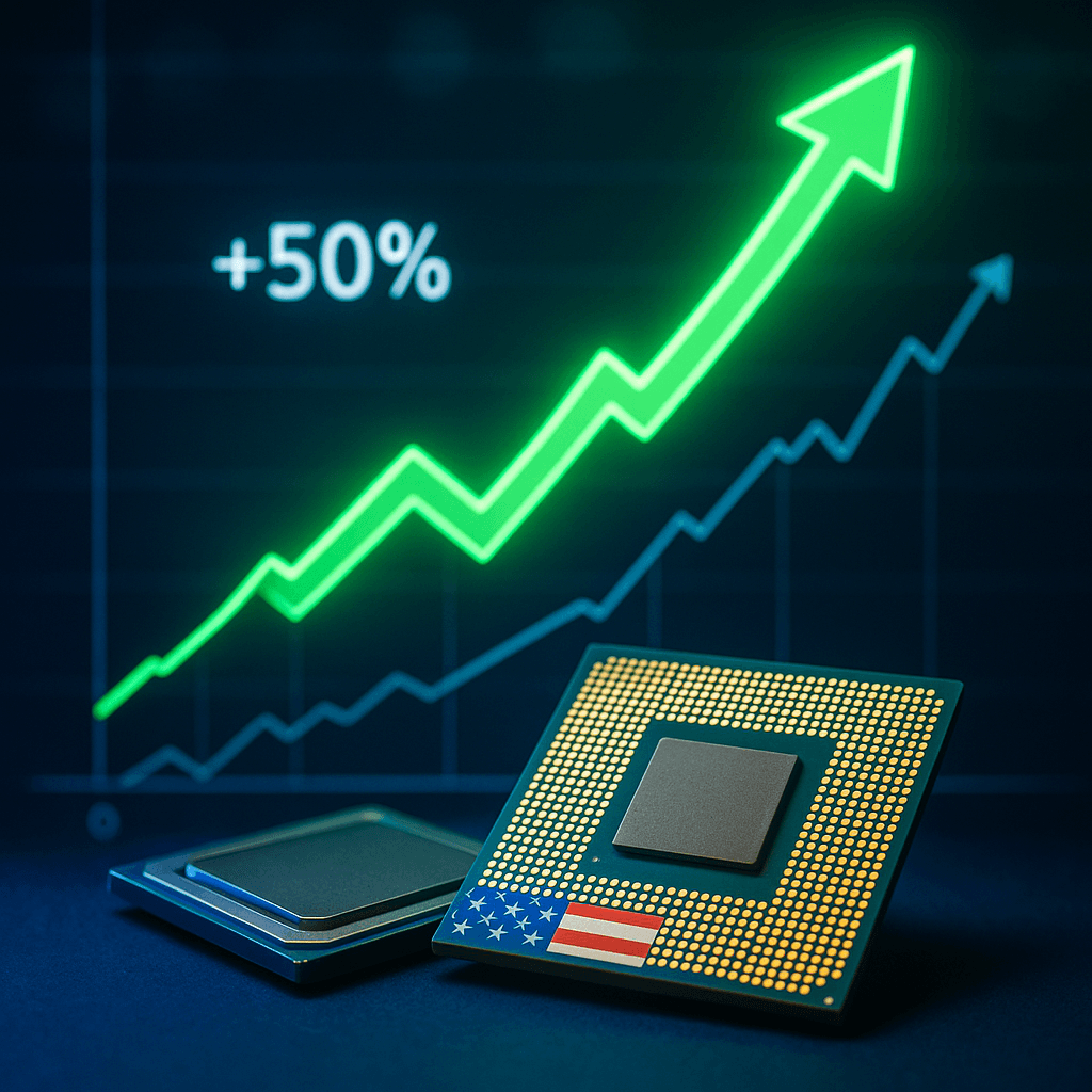 Intel Stock Surges 50% in Month, U.S. Stake Now Worth $16B