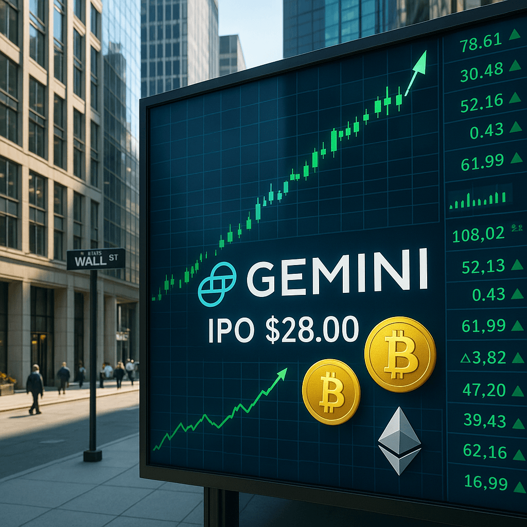 Gemini Prices IPO at $28, Valuing Winklevoss Crypto Exchange at $3.3B