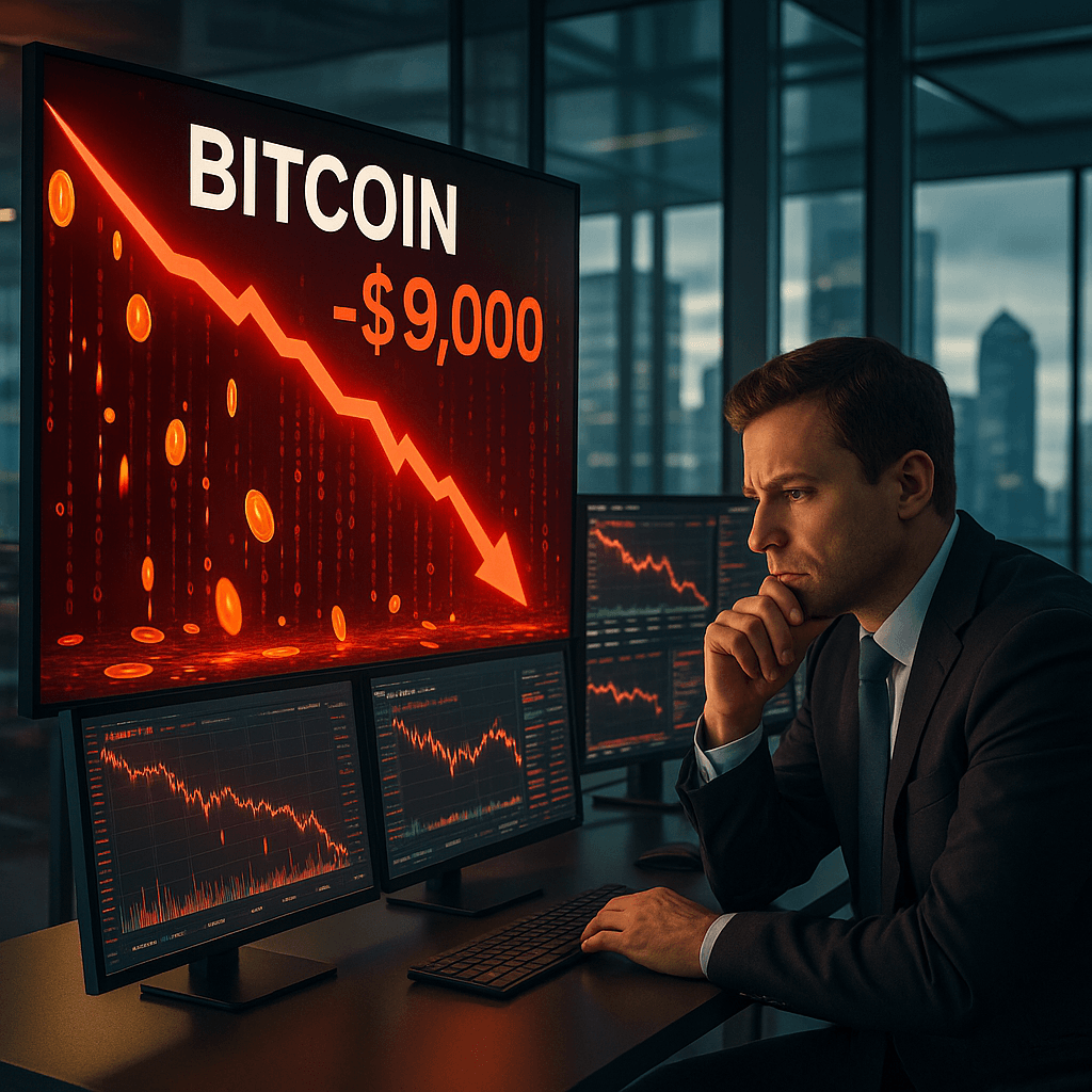 Bitcoin Crashes $9K From Record as $576M Liquidation Wave Hits