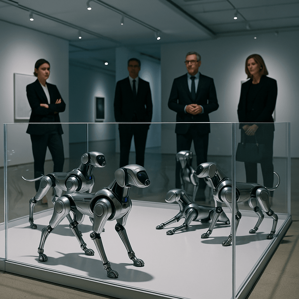 Beeple's $100K Robot Dogs With Tech CEOs' Faces Sell at Miami