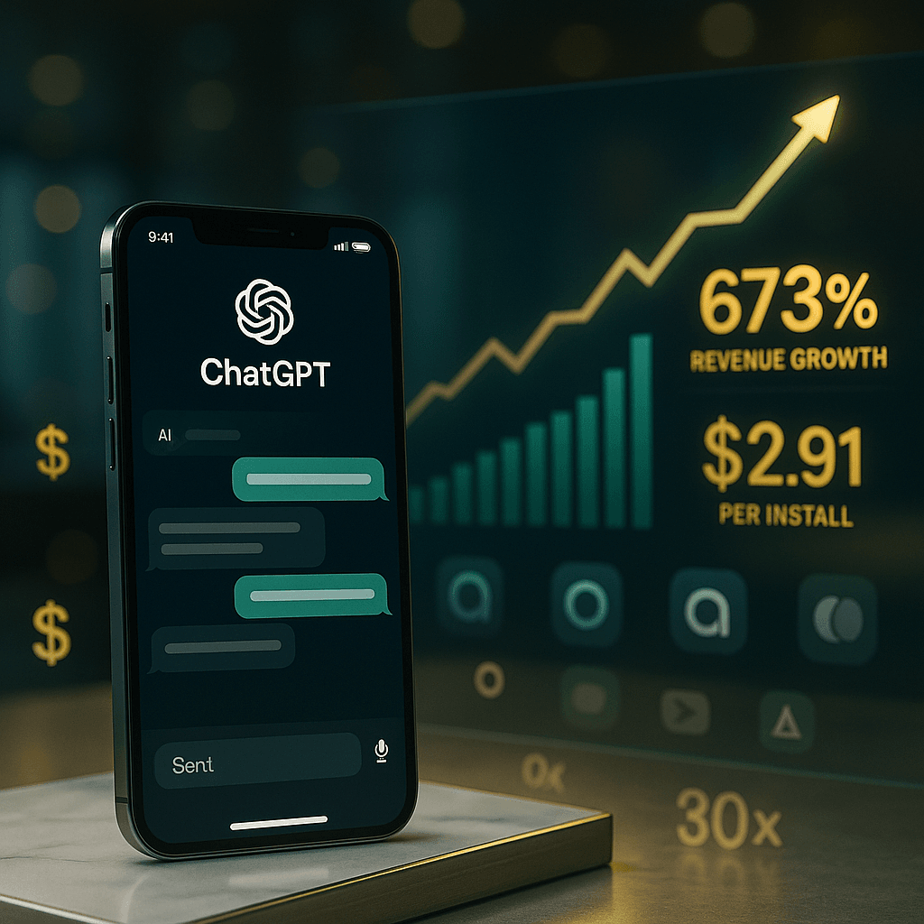 ChatGPT Hits $2B Mobile Revenue, Crushes AI Rivals 30x