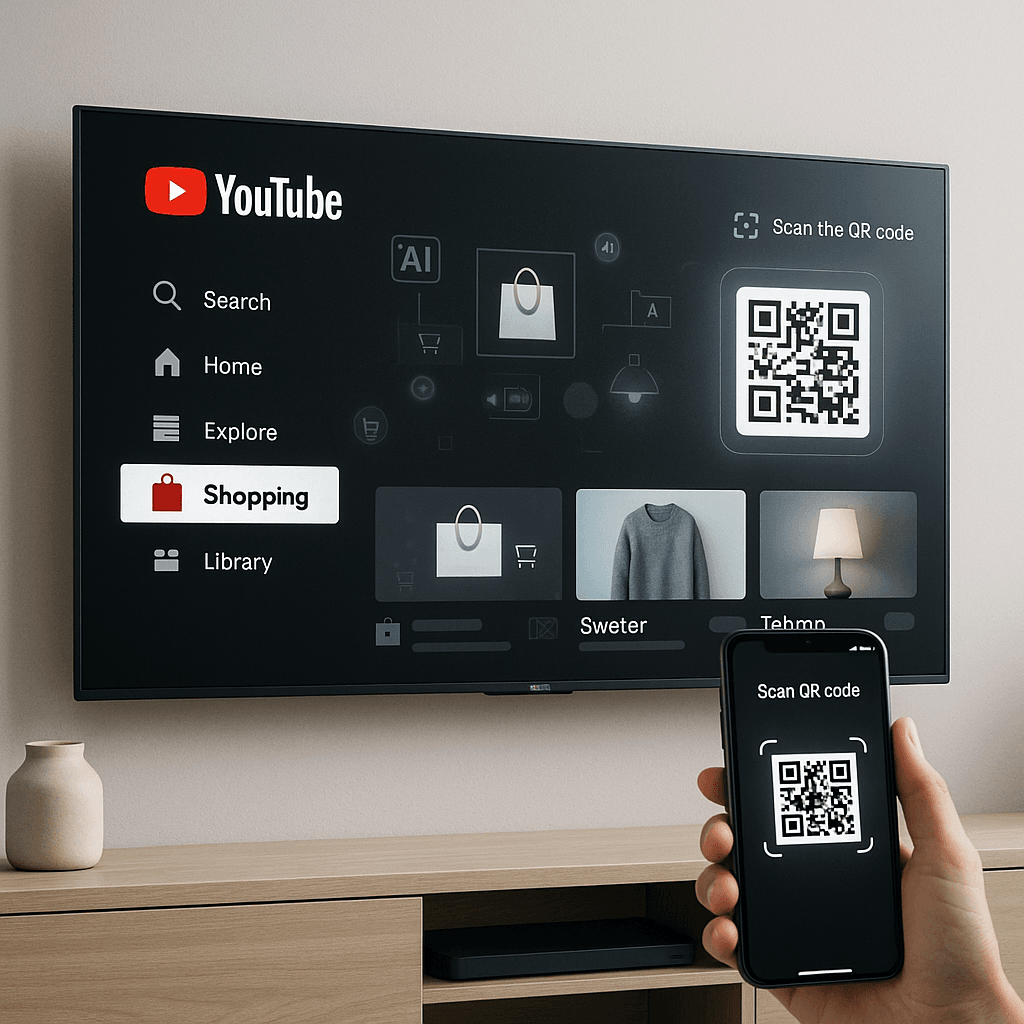 YouTube Adds QR Shopping Codes, AI Upscaling to TV App